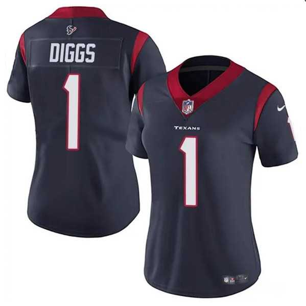 Women%27s Houston Texans #1 Stefon Diggs Navy Vapor Untouchable Limited Stitched Jersey Dzhi